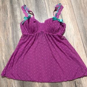 Victoria's Secret Purple Lingerie with Teal Accents